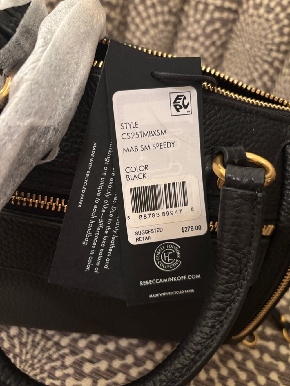 Rebecca Minkoff Mab Black Leather Small Speedy Top Handle Satchel Bag w/ Strap - Picture 14 of 16